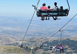 A chairlift takes passengers up to near La Veleta, at an altitude of more than 3,000 metres.