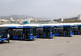 New buses, part of the 100% electric fleet for Malaga's EMT bus company.