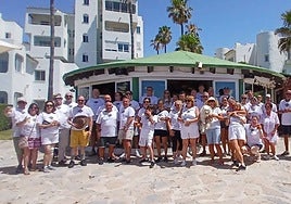 The walkers in La Cala de Mijas.