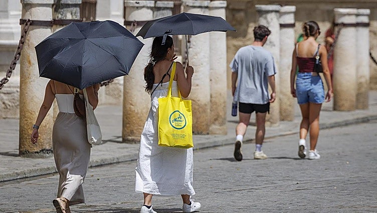 Extreme heat warnings are mixed with storm and sea swell warnings today in south of Spain