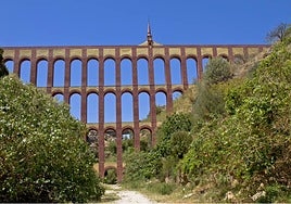 The imposing aqueduct in Malaga province.