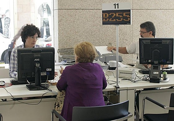 Staff in a central government sociail security office in Asturias.