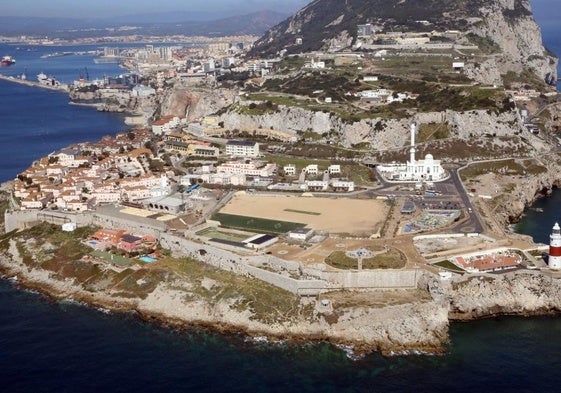 View of Europa Point with the Naval dockyard in the background.