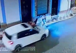 CCTV image of the moment of impact from the hit-and-run.