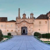 The monastery with one of the chimneys in the background.