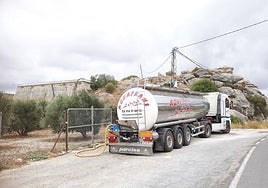 Water tanker lorries supplying the Malaga province municipality.