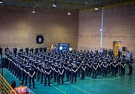 The welcome ceremony for the new officers joining the Malaga staff during Operation Summer.