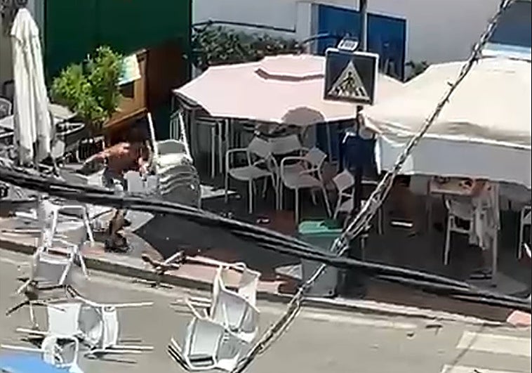 The scene after the brawl.