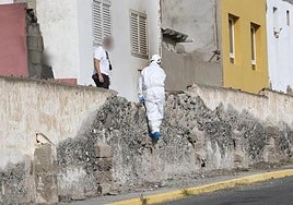 Investigators at the scene.