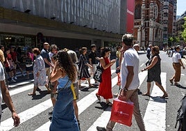 Shoppers in Bilbao city centre.