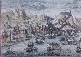 Malaga from the sea, by Jacques Chéreau: circa 1770.