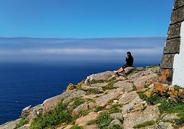 Always cool and windy on Cape Fisterra.