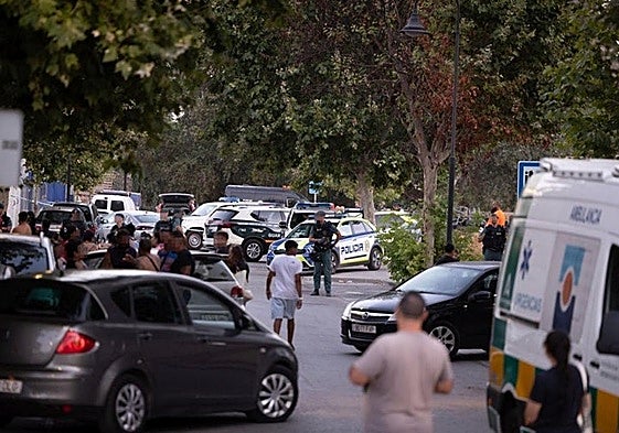 Police deployment on Tuesday, following the murder.