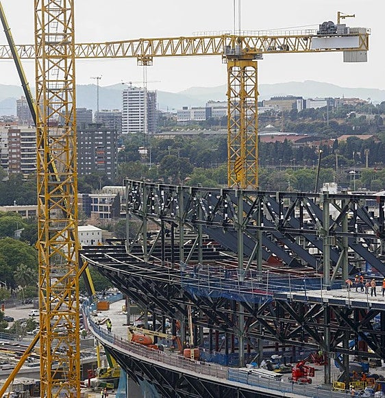Work under way at Camp Nou football stadium.