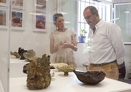 Artist Jessica Persson and the tourism councillor at the launch of the exhibition.