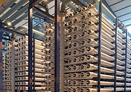 Photo of the new racks and membranes of the Marbella desalination plant.