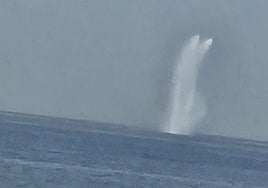 What caused the impressive jet of water seen off the Costa del Sol?