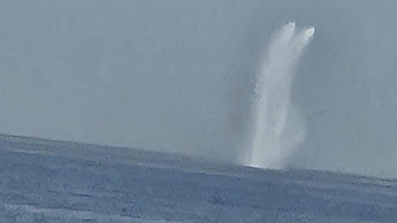 What caused the impressive jet of water seen off the Costa del Sol?