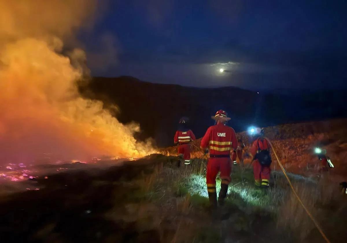 Several major wildfires burn uncontrolled in one region of Spain with locals evacuated and main roads affected
