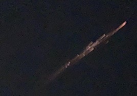 Image of the fireball that flew over Andalucía, Murcia and the south of Alicante until it reached the Balearic Islands.