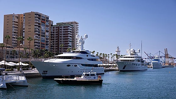 Four large yachts meet at Malaga port for the start of the feria