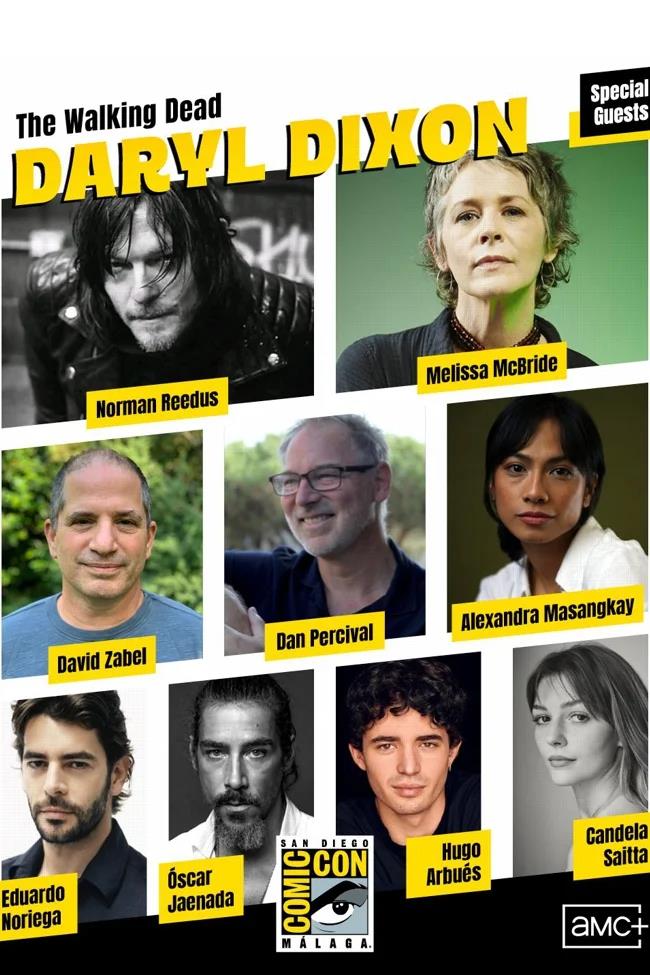 Guests from the series 'The Walking Dead: Daryl Dixon' at San Diego Comic-Con Málaga.