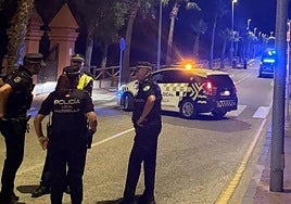 Marbella Local Police officers at the scene of the accident on the night Eliah's body was found.