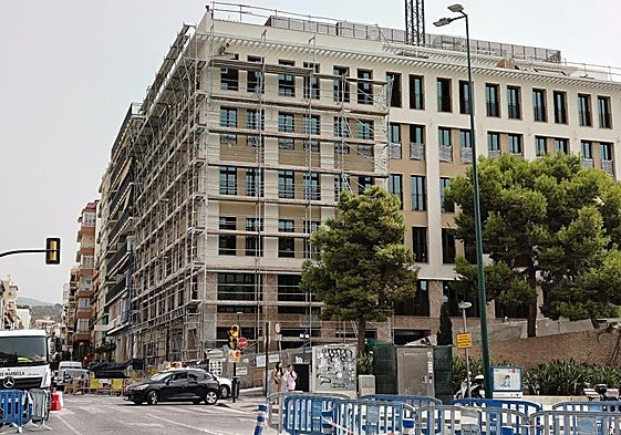 The main façade of former FC Barcelona footballer Gerard Piqué's new luxury hotel in Malaga.