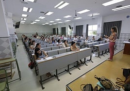 Civil service exams in Malaga.