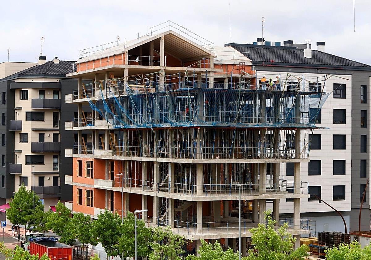 An apartment block under construction in Bilbao.