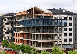 An apartment block under construction in Bilbao.