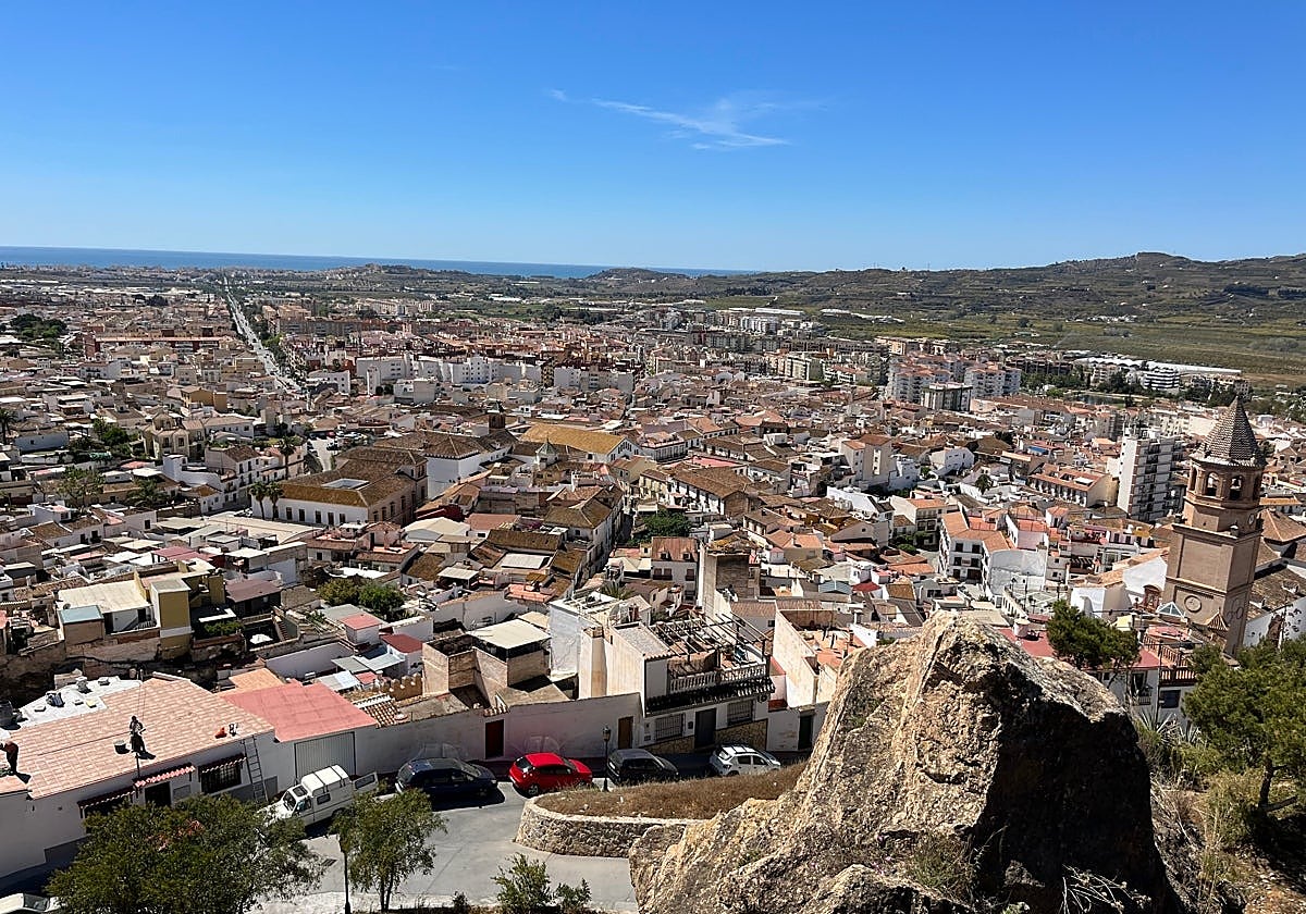 Panoramic view of Vélez-Málaga where the stolen car was found