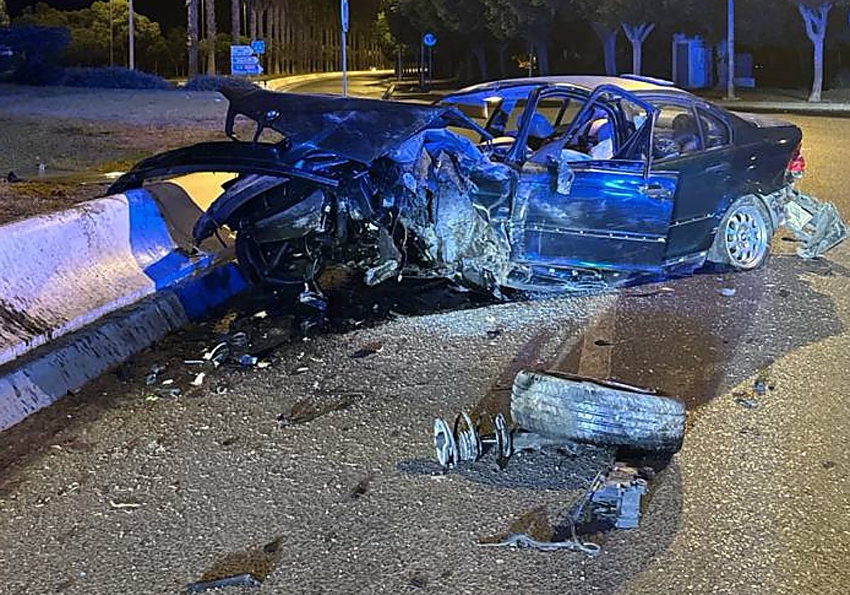 The state of the vehicle after the crash in Vélez-Málaga at the weekend.