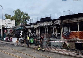 Seven pubs and a supermarket were destroyed during the blaze.