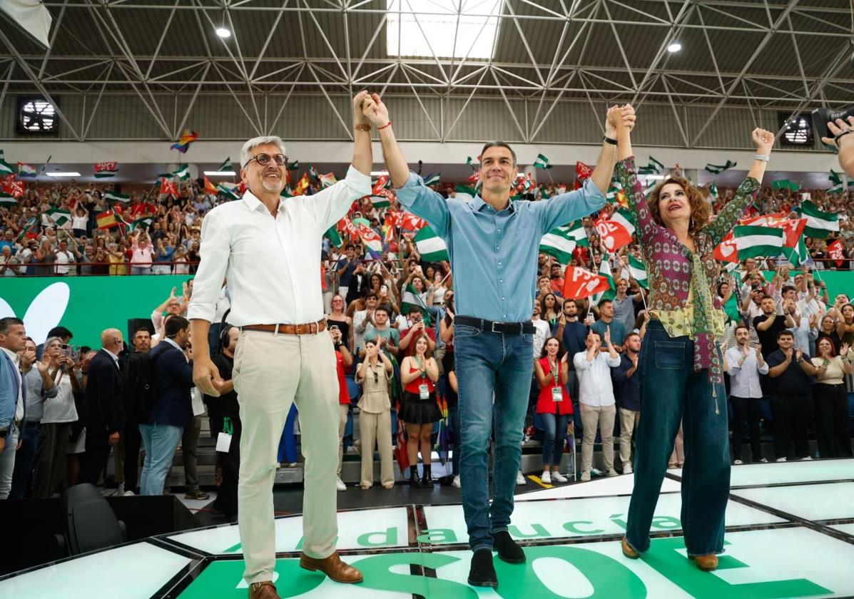 Spanish PM Pedro Sánchez speaks on public services, the welfare state and the housing crisis during major rally in Malaga