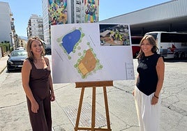 Ronda's mayor Mari Paz Fernández, together with public works councillor Concha Muñoz, during the project's presentation.