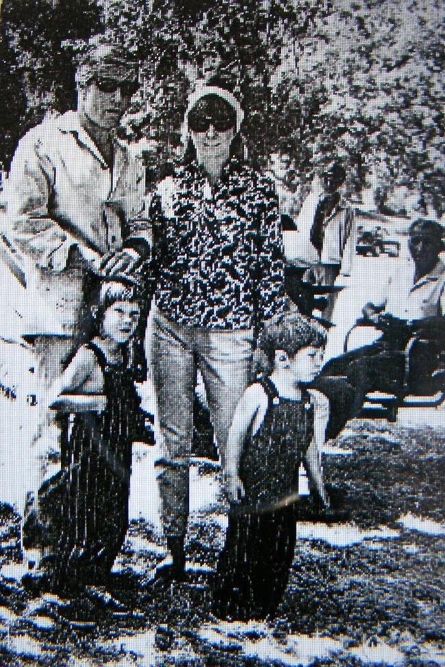Actor Robert Redford, his wife Lola, and their children Shauna and Jamie, in 1966, in Mijas.