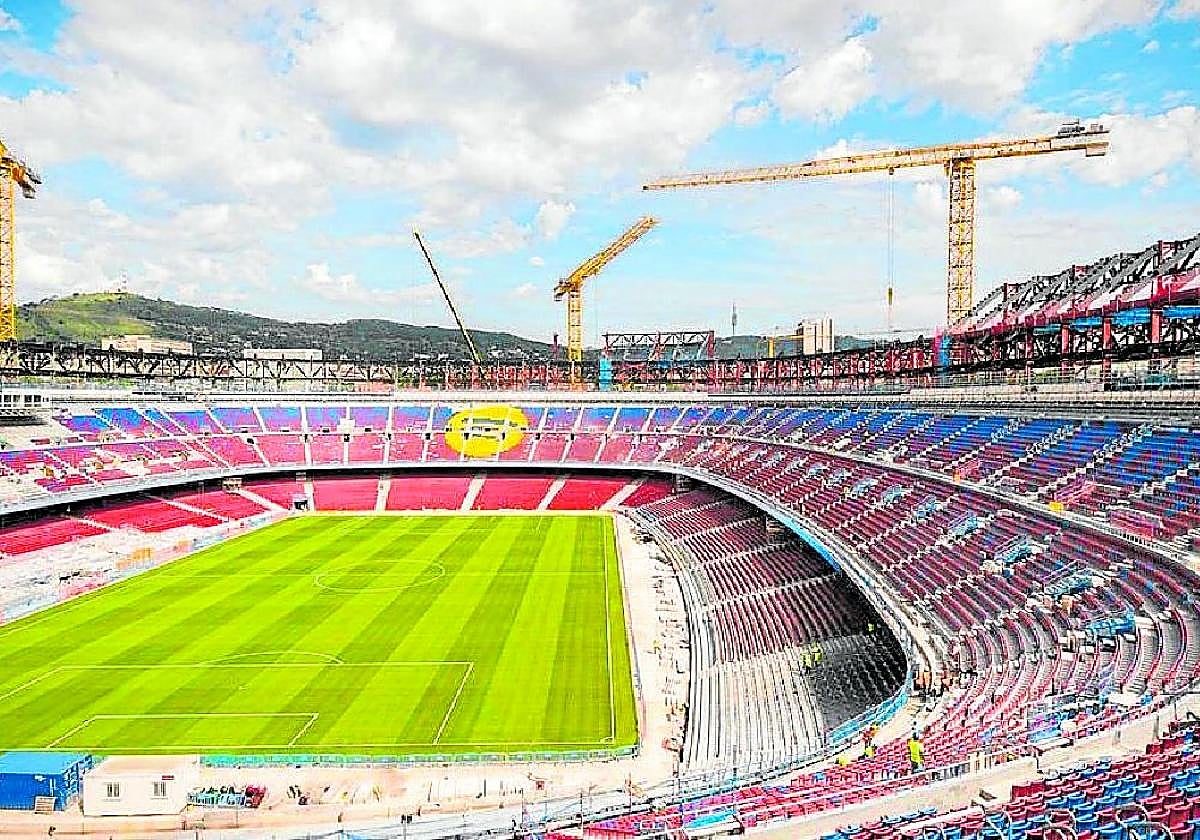 Camp Nou while under construction.