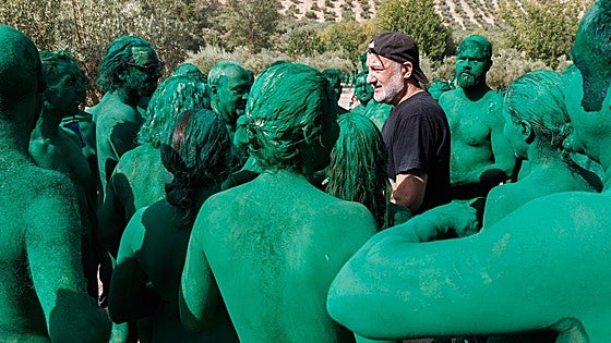 Around 800 nude volunteers from 26 countries participate in large-scale art installation to celebrate brewery centenary in Spain