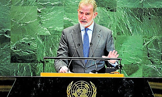 'Halt the massacre in Gaza' says Spain's King Felipe at UN