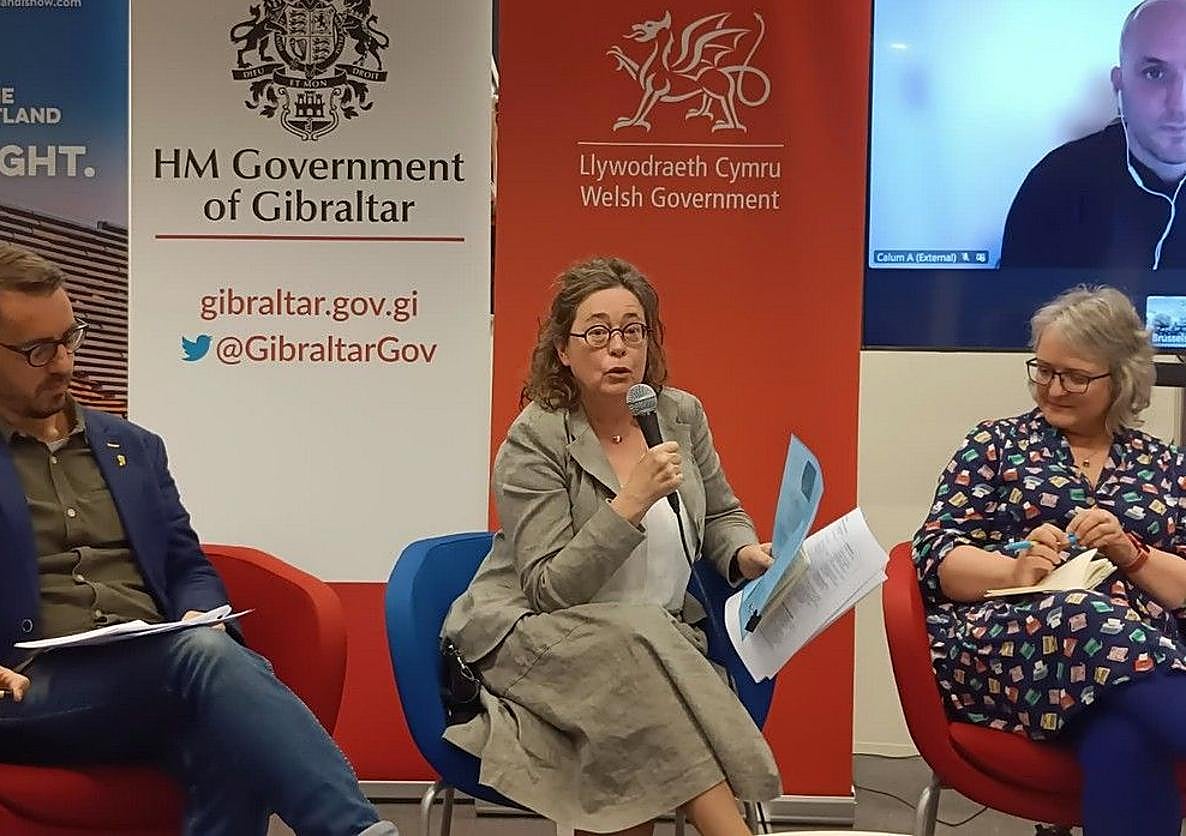 Professor Brechtje Post from Cambridge University during the discussion.