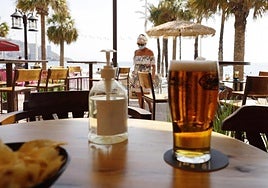 A beer served in Benidorm beach bar.