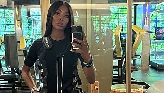 Supermodel Naomi Campbell snapped wearing innovative muscle-stimulation suit from Malaga in fitness workout
