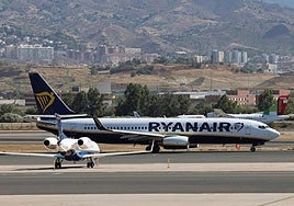 File image of a Ryanair aircraft at Malaga Airport.