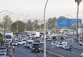 Traffic tailbacks in the area where the accident happened.
