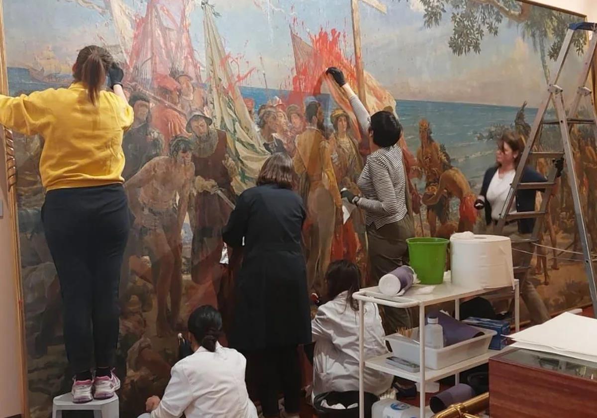 Restoration work on 12 and 13 October.