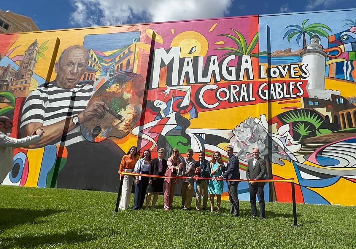 Presentation of the Malaga mural in Miami.