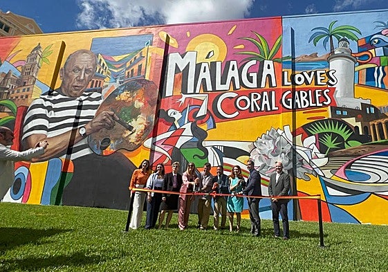 Presentation of the Malaga mural in Miami.