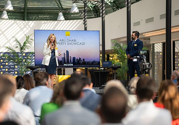 Savills representatives speaking at the event held at The Pool Marbella.