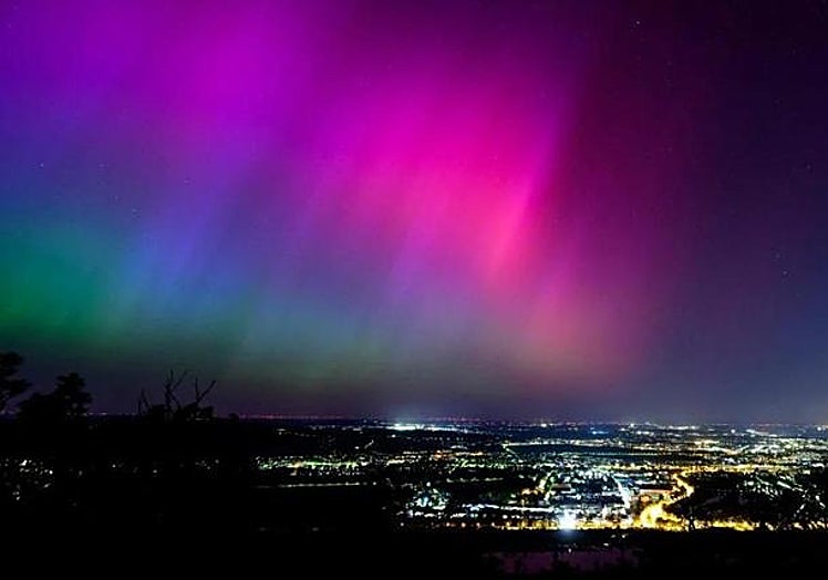 Image of the aurora borealis that could be seen in Europe in 2024.